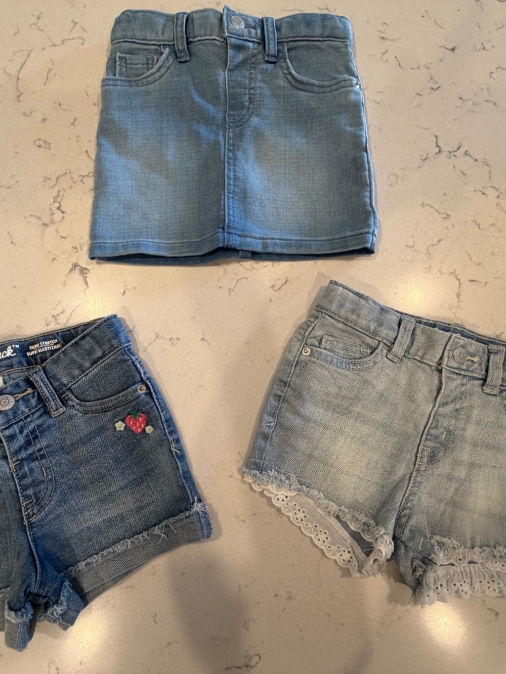 (3) Denim Bundle of Shorts & Skirt (2T)